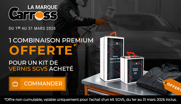 Combinaison offerte du 1er au 31 mars pour l'achat d'un KIT Vernis SGV5 Recevez une combinaison en achetant un KIT VERNIS SGV5